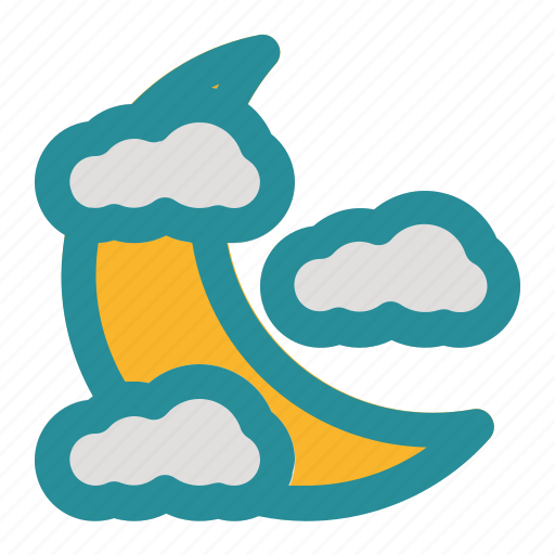 Cloud, cloudy, moon, weather, wind icon - Download on Iconfinder