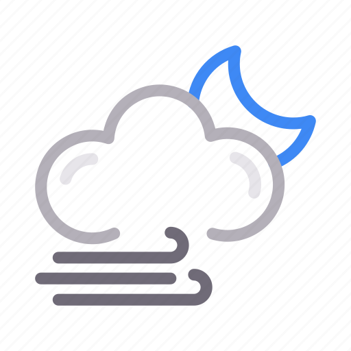 Climate, cloud, moon, weather, wind icon - Download on Iconfinder