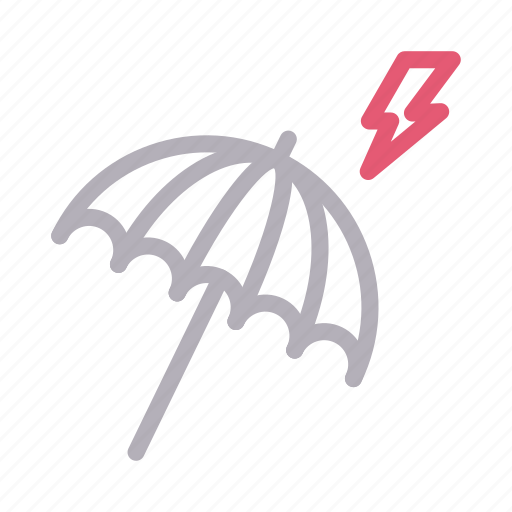 Protection, storm, thunder, umbrella, weather icon - Download on Iconfinder