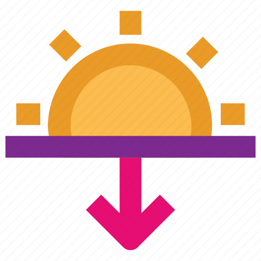 Down, sun, sunny, sunset, weather icon - Download on Iconfinder