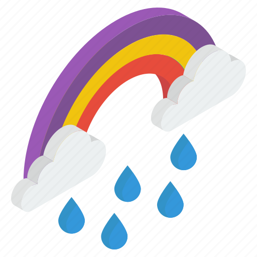 Cloudy rainbow, color spectrum, daytime rainbow, rain rainbow, rainbow, weather icon - Download on Iconfinder