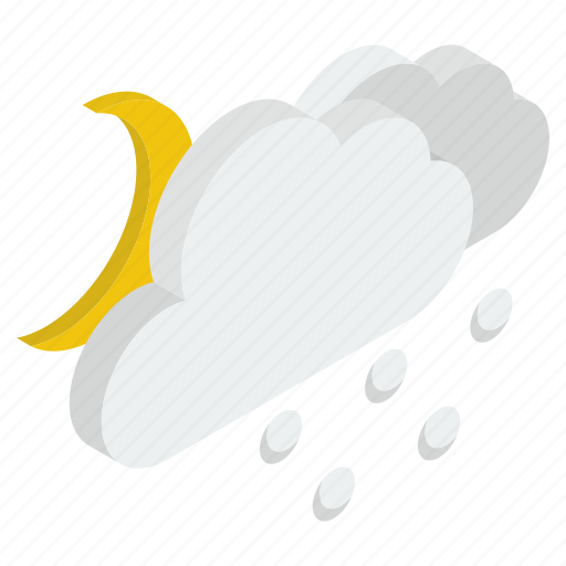 Cloudy night, hail weather, night fall, rain, rainstorm, snowfall icon - Download on Iconfinder