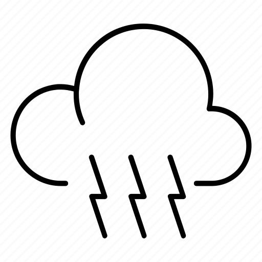 Cloudy, forecast, lightning, outline, thunder, thunderstorm, weather icon - Download on Iconfinder