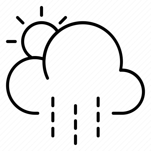 Cloudy, cloudy rain, downpour, forecast, outline, rain, weather icon - Download on Iconfinder