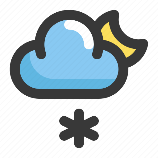 Climate, cloud, forecast, night, snow, snowflake, weather icon - Download on Iconfinder