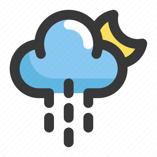 Climate, cloud, forecast, moon, night, rain, weather icon - Download on Iconfinder