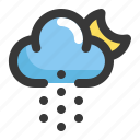 climate, cloud, forecast, moon, night, snow, weather