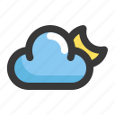 climate, cloud, forecast, moon, night, weather