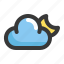 climate, cloud, forecast, moon, night, weather 