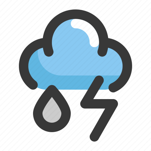 Climate, cloud, forecast, rain, thunder, weather icon - Download on Iconfinder