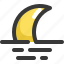 climate, forecast, moon, night, sea, weather 
