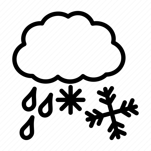 Cloud, cloudy, rain, snow, snow and rain, weather, winter icon - Download on Iconfinder