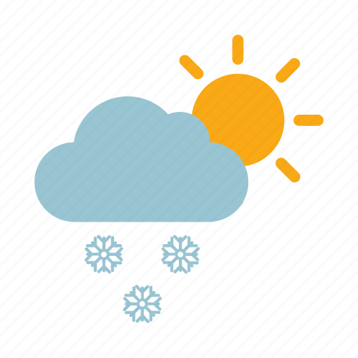 Cloudy, snow, sun, weather icon - Download on Iconfinder