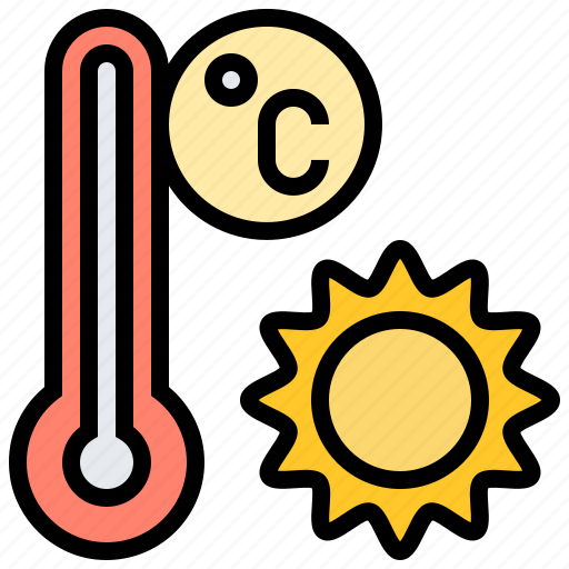 Celsius, sun, temperature, thermometer, weather icon - Download on Iconfinder