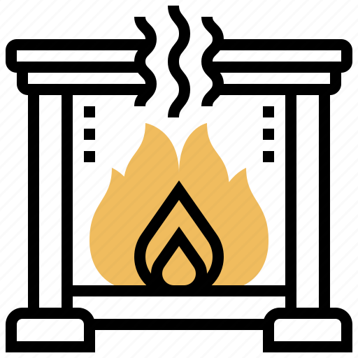 Cozy, fireplace, flame, warm, winter icon - Download on Iconfinder