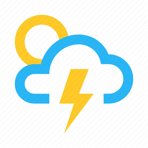 Cloud, lightning, storm, sun, thunder, thunderstorm, weather icon - Download on Iconfinder