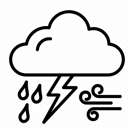 Cloud, rain, thunder, weather, wind icon - Download on Iconfinder