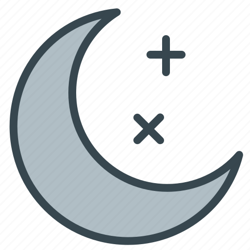 Clear, forecast, moon, night, stars, weather icon - Download on Iconfinder