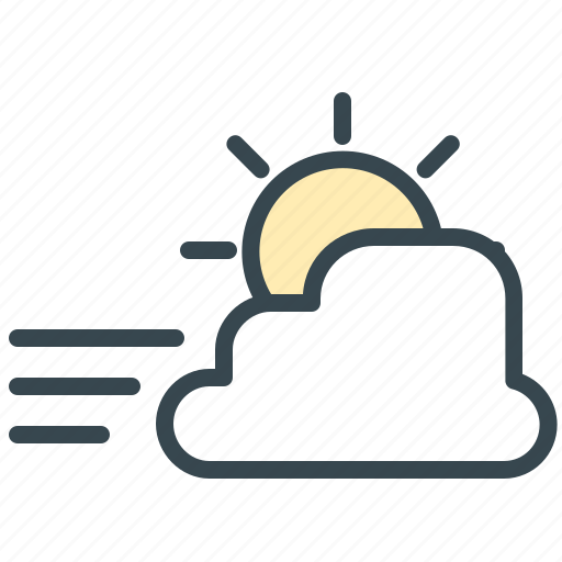 Cloud, cloudy, forecast, sun, weather, windy icon - Download on Iconfinder