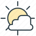 cloud, cloudy, forecast, partly, sun, weather