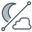 cloud, cloudy, forecast, moon, night, partly, weather 
