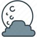 cloud, cloudy, forecast, moon, night, weather