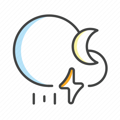 Cloud, lightning, moon, night, raincloud, thunder, weather icon - Download on Iconfinder