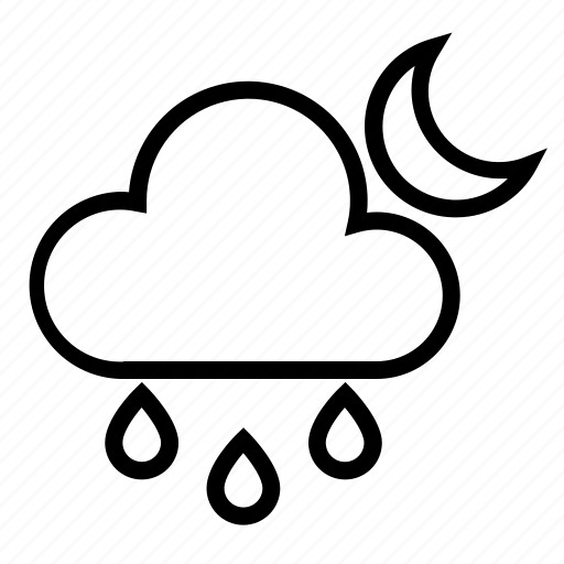 Drizzle, cloud, night, weather icon - Download on Iconfinder