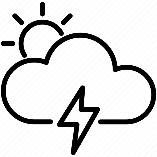 Weather, sun, lightning, cloud, thunderbolt icon - Download on Iconfinder