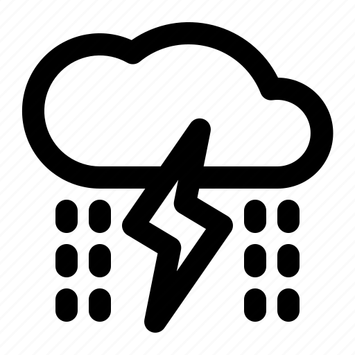 Storm, weather, forecast, user interface, lighting, thunder, heavy rain icon - Download on Iconfinder