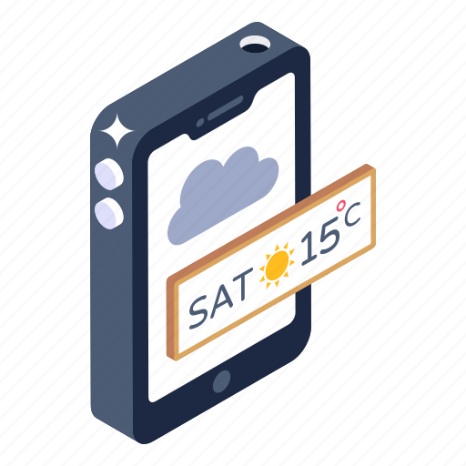 Mobile weather app, digital forecast application, mobile app, online weather forecast, smartphone app icon - Download on Iconfinder