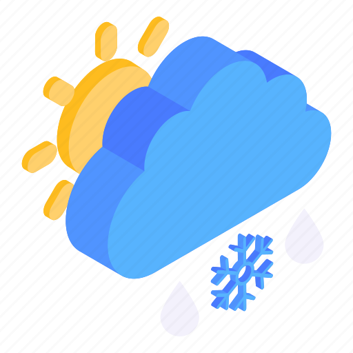 Partly cloudy, partly snow, partly blizzard, scattered snow, partly snow falling icon - Download on Iconfinder