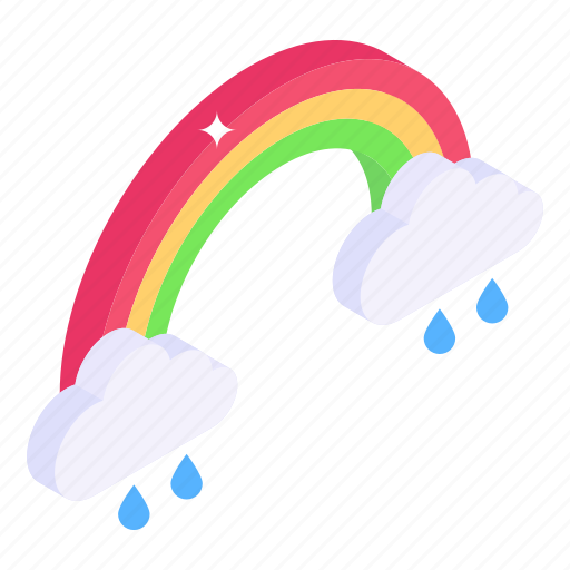 Rainbow, weather, color spectrum, cloudy rainbow, daytime rainbow icon - Download on Iconfinder