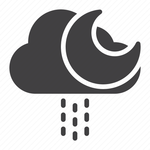 Weather, night, moon, rain icon - Download on Iconfinder