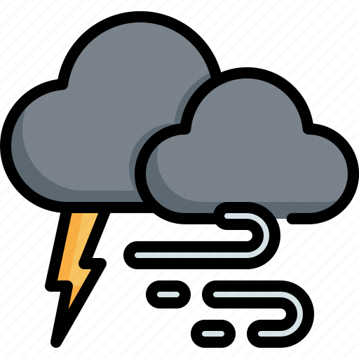 Thunder, wind, cloud, climate, weather, cloudy, clouds icon - Download on Iconfinder