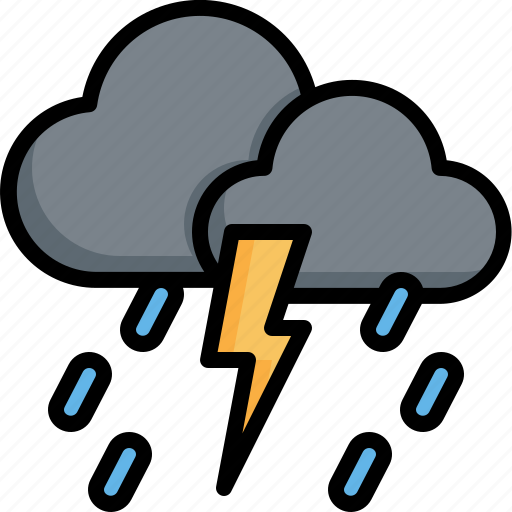 Thunderstorm, rain, raining, climate, weather, cloudy, clouds icon - Download on Iconfinder