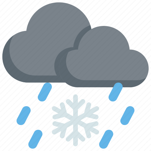 Snow, snowflake, rain, raining, climate, weather, clouds icon - Download on Iconfinder