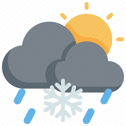 Sun, cloud, snowflake, snow, rain, climate, weather icon - Download on Iconfinder