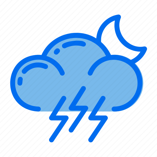 Cloud, weather, lightning, moon, climate icon - Download on Iconfinder
