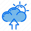 cloud, weather, sun, arrows, climate