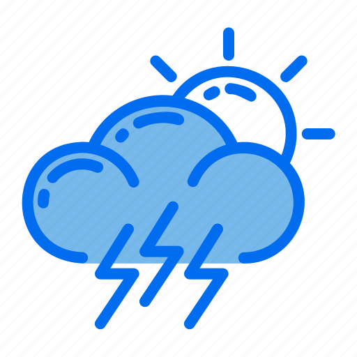 Cloud, weather, sun, lightning, climate icon - Download on Iconfinder