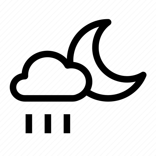 Night rain, night, rain, forecast, weather icon - Download on Iconfinder