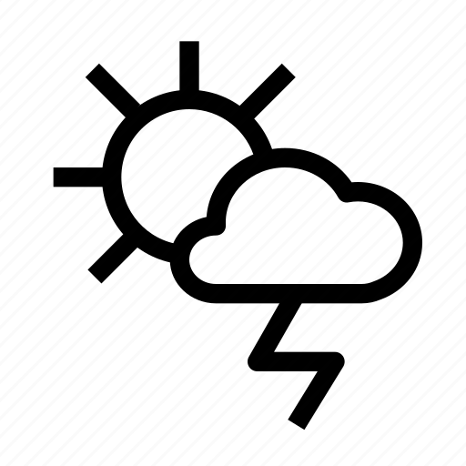 Thunder sunny, thunder, sunny, forecast, weather icon - Download on Iconfinder