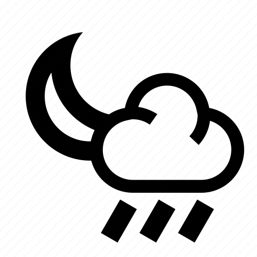 Cloud, cloud rain, night rain, night storm, rain, rainy, weather icon - Download on Iconfinder