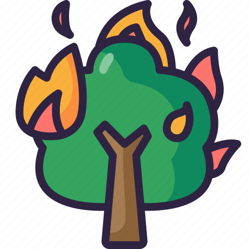 Forest, fire, fires, burning, tree, flammable, disaster icon - Download on Iconfinder