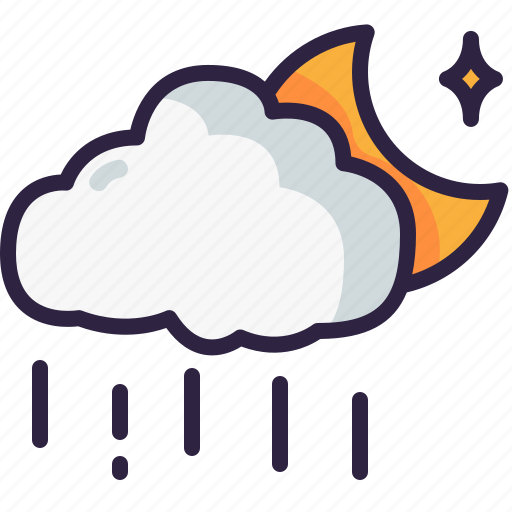 Rain, moon, weather, snow, meteorology, cloud, nature icon - Download on Iconfinder