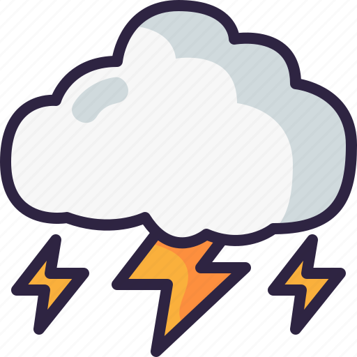 Thunder, storm, atmospheric, meteorology, weather, cloud icon - Download on Iconfinder
