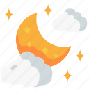 cloudy, night, climate, meteorology, forecast, weather, cloud, moon