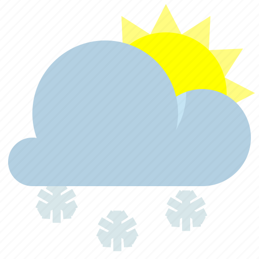 Partly cloudy, snow, sun, weather icon - Download on Iconfinder