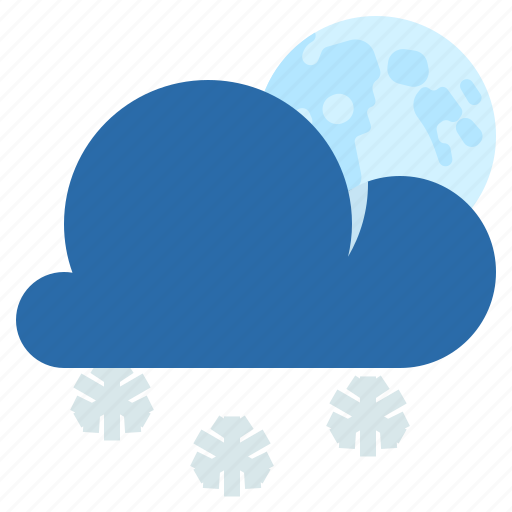 Night, partly cloudy, snow, weather icon - Download on Iconfinder